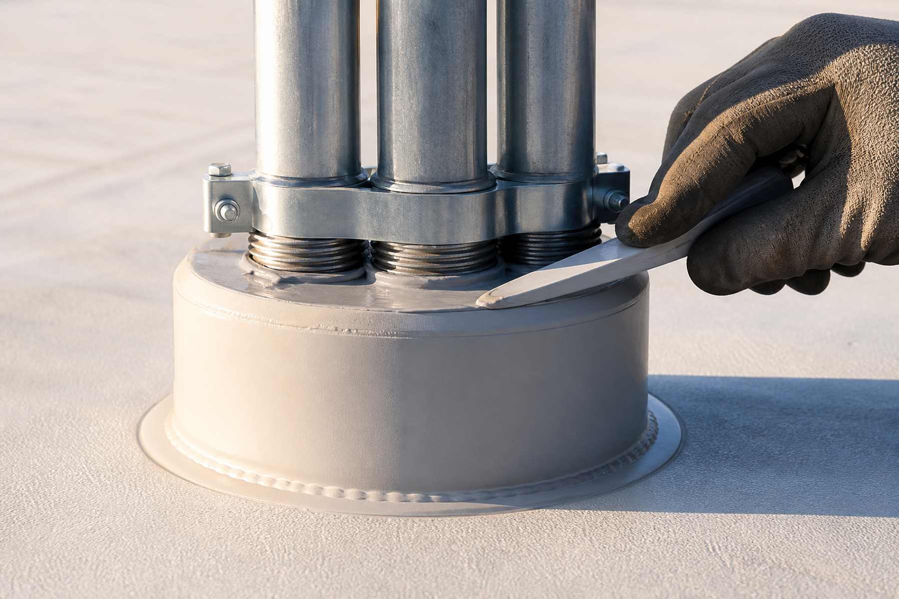 Commercial roof detail related to commercial construction and fit-out roofing
