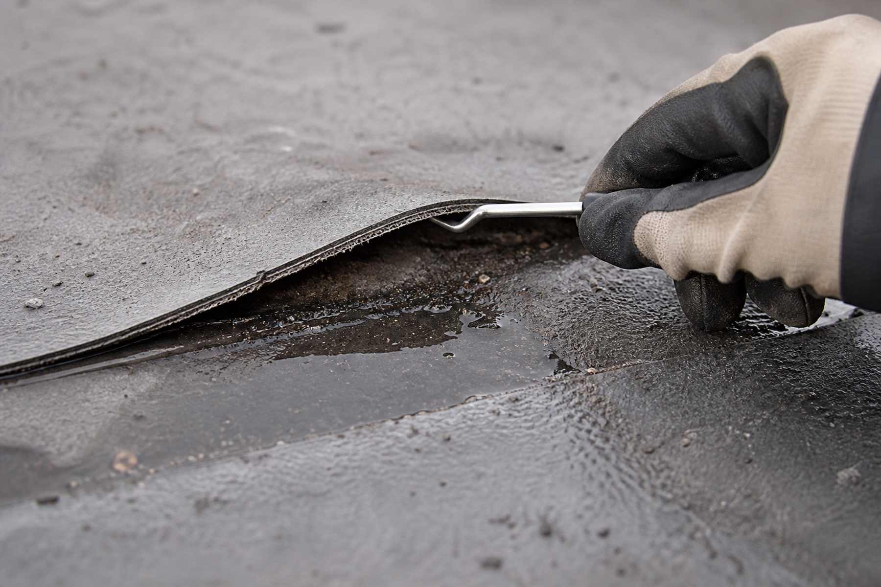 Commercial roof detail related to leak detection and repair