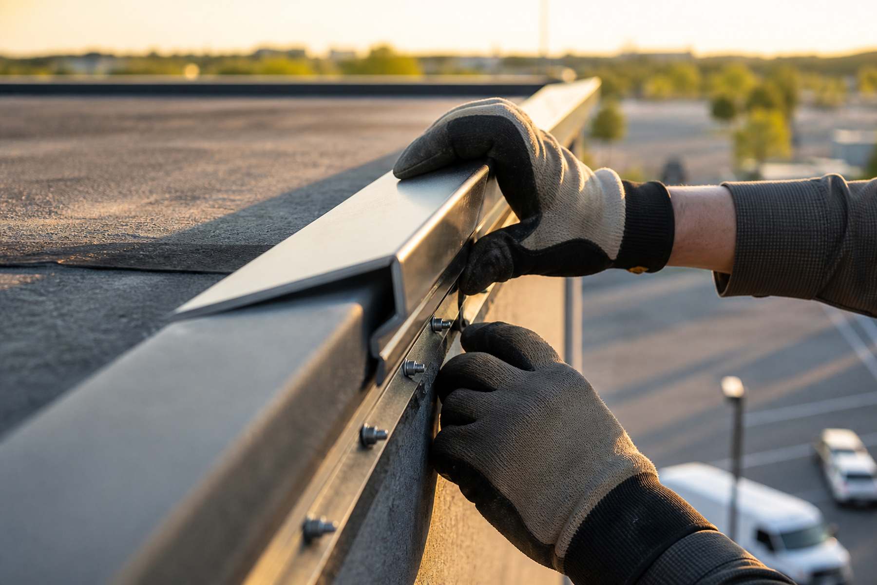 Commercial roof detail related to roof replacement